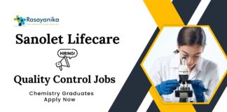 Quality Control Jobs at Sanolet Lifecare | Chemical Engineering Candidates Apply Now