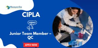 Junior Team Member – Quality Control Job Chemistry Job at Cipla Careers