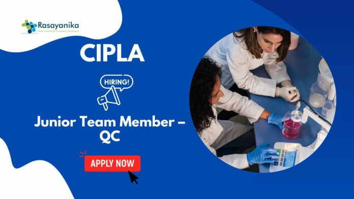 Junior Team Member – Quality Control Job Chemistry Job at Cipla Careers