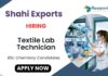Lab Technician Job at Shahi Exports Chemistry Career in Textile Industry