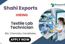 Lab Technician Job at Shahi Exports Chemistry Career in Textile Industry