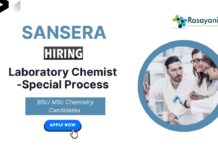 Laboratory Chemist Jobs at Sansera | Apply Now. BSc Chemistry Jobs