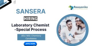 Laboratory Chemist Jobs at Sansera | Apply Now. BSc Chemistry Jobs