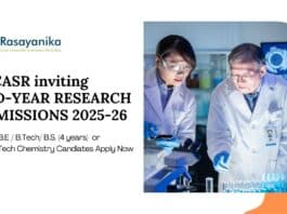 Research Programmes at JNCASR | MSc Chemistry Graduates Apply Now