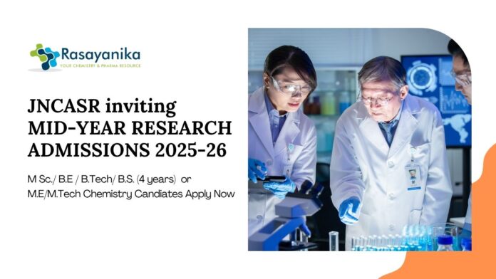 Research Programmes at JNCASR | MSc Chemistry Graduates Apply Now