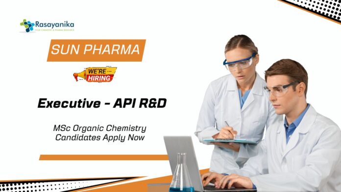 Sun Pharma Jobs | R&D Job Position for MSc Organic Chemistry Candidates Apply
