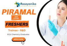 Launch Your Career as an R&D Trainee at Piramal Group Chennai – M.Sc Chemistry Fresher Jobs Piramal