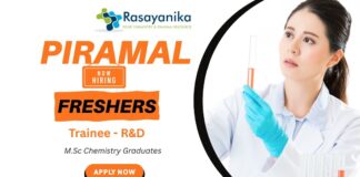 Launch Your Career as an R&D Trainee at Piramal Group Chennai – M.Sc Chemistry Fresher Jobs Piramal