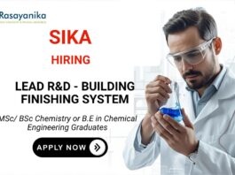 Lead R&D Chemical Engineering Job Sika Careers India 