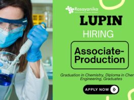 Lupin Careers - Chemistry Job for Graduates Manufacturing Job