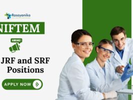 NIFTEM Jobs | Various Project Positions for Chemistry Candidates. Apply Now