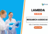 Research Associate Jobs at Lambda Therapeutics | MSc Chemistry Candidates Apply 