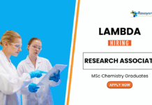 Research Associate Jobs at Lambda Therapeutics | MSc Chemistry Candidates Apply 
