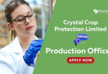 Chemical Engineering Jobs for Production Officer Role | Apply Now at Crystal Crop Protection