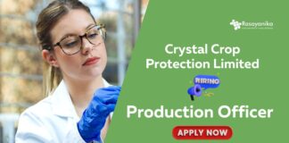Chemical Engineering Jobs for Production Officer Role | Apply Now at Crystal Crop Protection