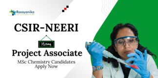 Research Associate Position at CSIR-NEERI | MSc Chemistry Jobs  