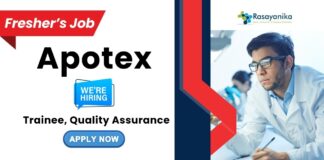 QA Jobs at Apotex | Freshers Chemistry Jobs in Bangalore
