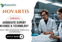 Chemistry Job in India – Associate Expert at Novartis, Apply Online Novartis Careers Chemistry Job in India – Associate Expert Science & Technology (Qualification Expert)