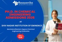 Ph.D. in Chemical Engineering Admissions Open – Spring 2026 ,Shiv Nadar Institution of Eminence , PhD admissions,phd chemistry vacancies