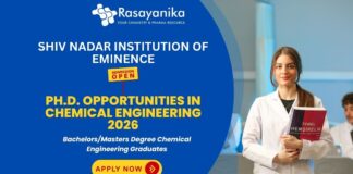 Ph.D. in Chemical Engineering Admissions Open – Spring 2026 ,Shiv Nadar Institution of Eminence , PhD admissions,phd chemistry vacancies