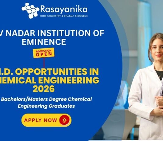 Ph.D. in Chemical Engineering Admissions Open – Spring 2026 ,Shiv Nadar Institution of Eminence , PhD admissions,phd chemistry vacancies
