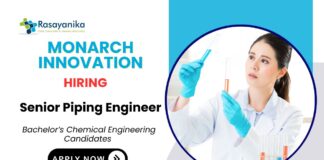 Piping Engineer Job BSc Chemical Engineering Candidates Apply Now