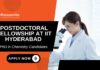 Postdoctoral Fellowship at IIT Hyderabad Biomaterials & Tissue Engineering Job