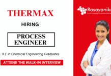 Process Engineer Job at Thermax Chemical Engineering Careers