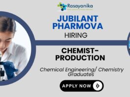 Production Chemist – Chemical Engineering Job Jubilant Careers