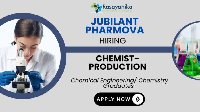 Production Chemist – Chemical Engineering Job Jubilant Careers
