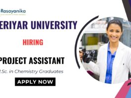 Project Assistant Vacancy – MSc Chemistry Job Periyar University
