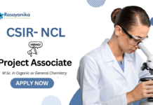 Project Associate Jobs at CSIR-NCL | MSc Inorganic Chemistry Candidates Apply
