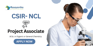 Project Associate Jobs at CSIR-NCL | MSc Inorganic Chemistry Candidates Apply