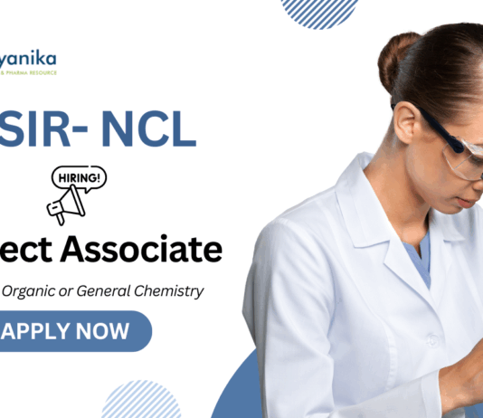 Project Associate Jobs at CSIR-NCL | MSc Inorganic Chemistry Candidates Apply