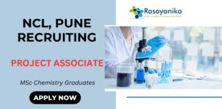 Project Associate Job at NCL Chemistry Job NCL Recruitment Pune