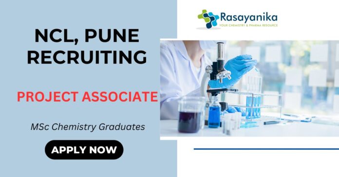 Project Associate Job at NCL Chemistry Job NCL Recruitment Pune