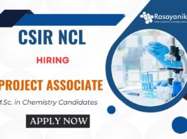Project Associate Position – MSc Chemistry Job CSIR NCL Career