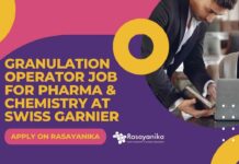 Granulation Operator Job For Pharma & Chemistry