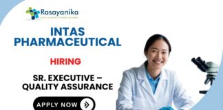 QA Job at Intas Ahmedabad Intas Pharmaceutical Career 
