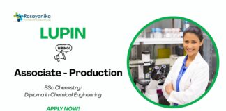 BSc Chemistry Jobs at Lupin | Apply Now for the Production Associate Role 