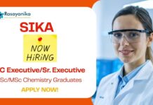 QC Executive Job at Sika Msc Chemistry Candidates Apply Now