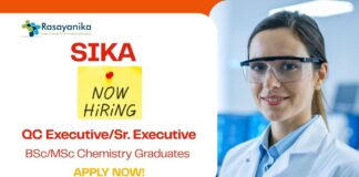 QC Executive Job at Sika Msc Chemistry Candidates Apply Now
