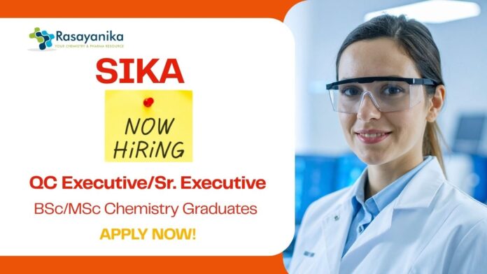 QC Executive Job at Sika Msc Chemistry Candidates Apply Now