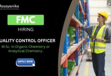 Quality Control Jobs (M.Sc. in Organic Chemistry) at FMC- Apply Now