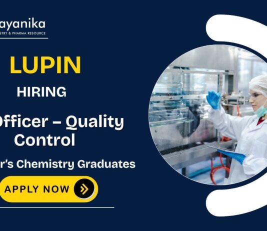 Quality Control Role Lupin Career for MSc Chemistry Graduates