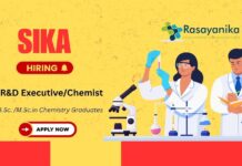 R&D Executive Chemist – Specialty Chemicals , Sika India, Pune ,Bsc chemistry jobs,msc chemistry jobs,sika careeres.