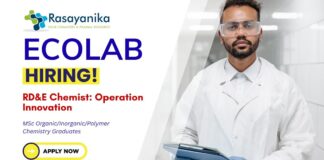 RD&E Chemist Job at Ecolab Pune, Ecolab careers, msc chemistry jobs