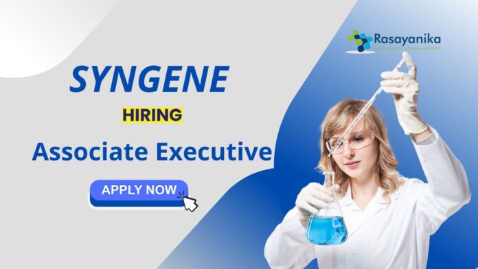 Organic Chemistry Jobs at Syngene | Apply for the Associate Executive Role