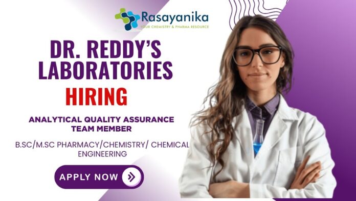 Join as QA Analyst | Explore in Dr. Reddy’s Laboratories careers and Global Manufacturing