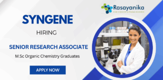 Research Associate Job at Syngene- Apply Now Synthetic chemistry